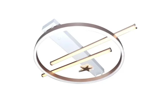 Светильник потолочный LED с пультом HIGH-TECH LED LAMPS 82010 Natali Kovaltseva коричневый на 1 лампу, основание белое в стиле хай-тек с пультом кольца фото 2